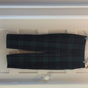 J. Crew Black and Green Plaid Pants